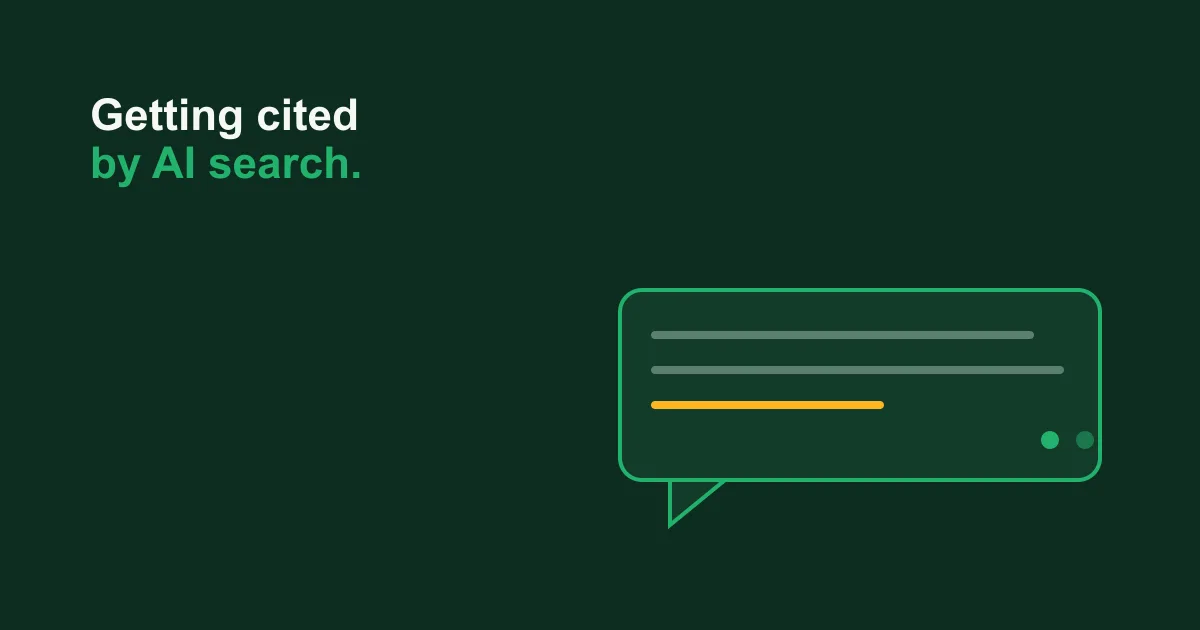 Chat bubble with a highlighted line of text representing an AI search citation.