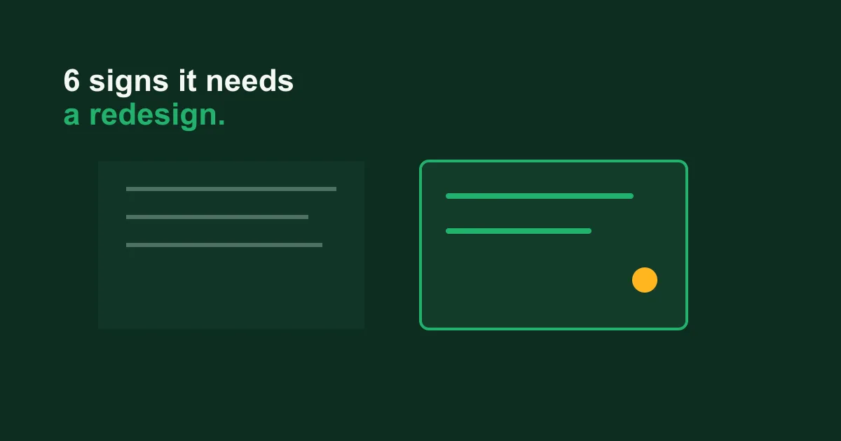 Side-by-side comparison of a dated website layout and a cleaner redesigned one.