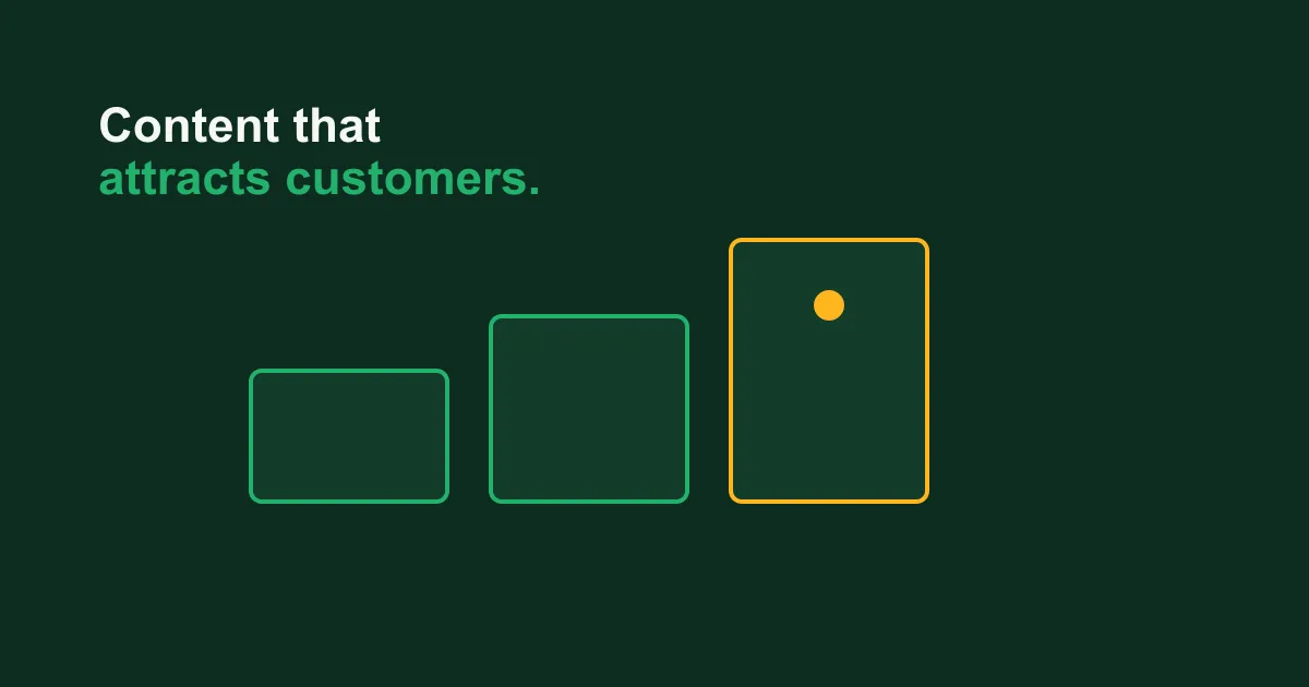Three rising blocks representing a structured small-business content plan.